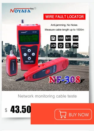 Unique Network monitoring cable tester LCD NF-308 Wire Fault Locator LAN Network Coacial BNC USB RJ45  RJ11 red color NF_308 line toner tracer