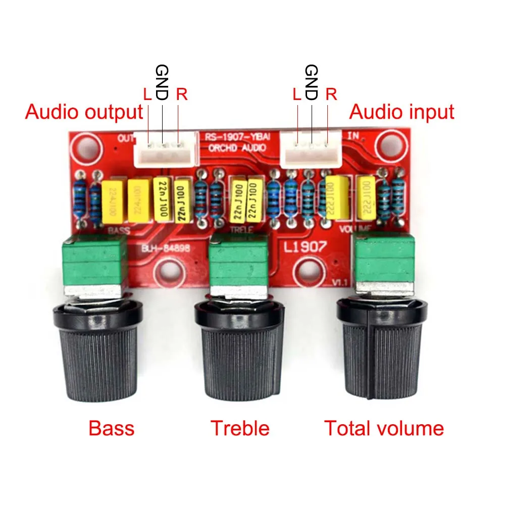 HIFI Amplifier Pre-amplifier Passive Tone Board Bass Treble Volume ...