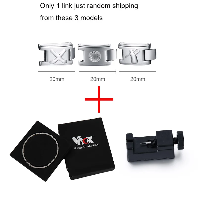 Vnox Men's Bio 4 Elements Energy Magnetic Bracelet Healing Stainless Steel Golf Bracelets Drop-Shipping Health Care Jewelry - Окраска металла: 1 Link and Tool