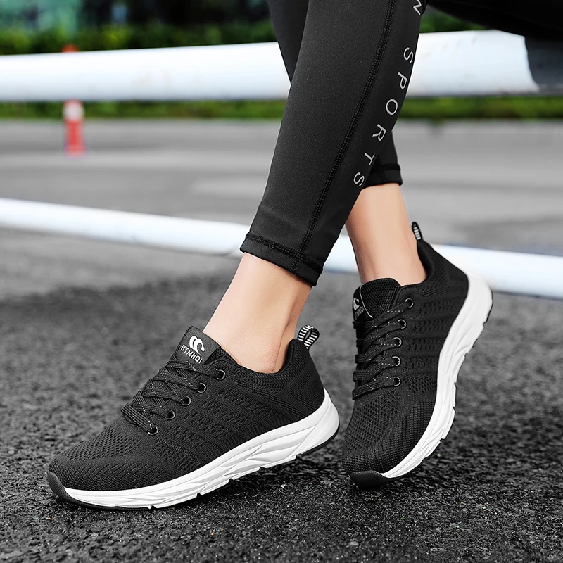 Hot Sale Women Sport Shoes Lace Up Beginner Rubber Fashion Mesh Round