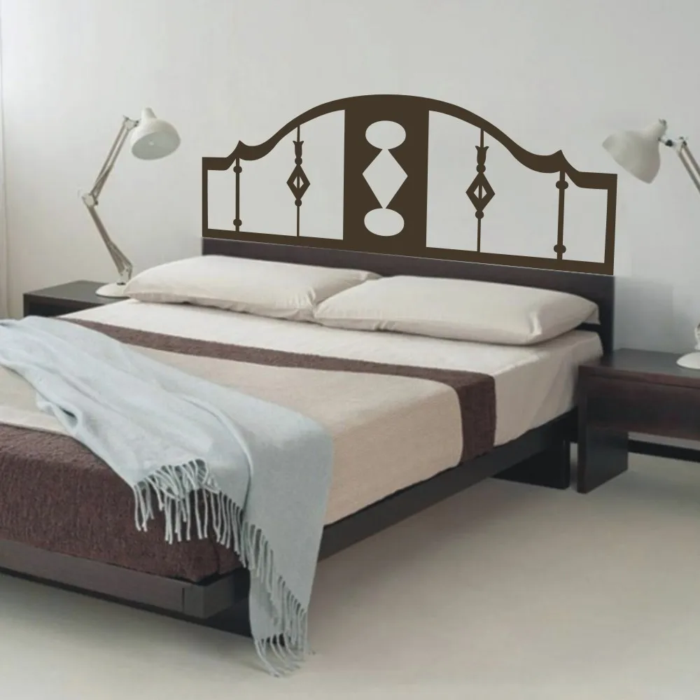 Abstract Wall Decal Headboard Geometric Dorm Decor Bed Frame Vinyl Art