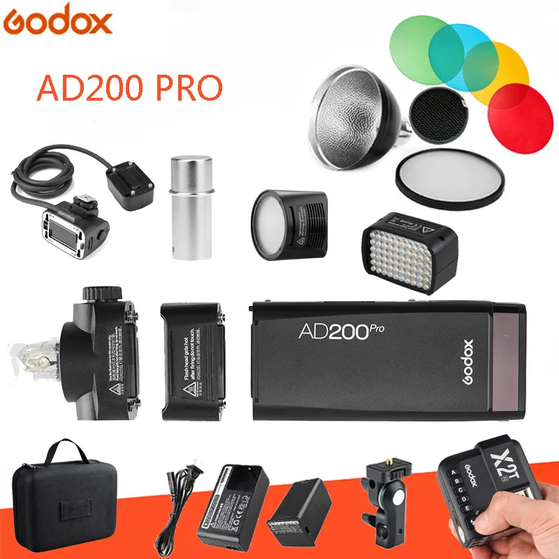 Godox AD200pro комплект 200Ws 2 4G TTL карманная вспышка Беспроводная монолайт 2900mAh литиму
