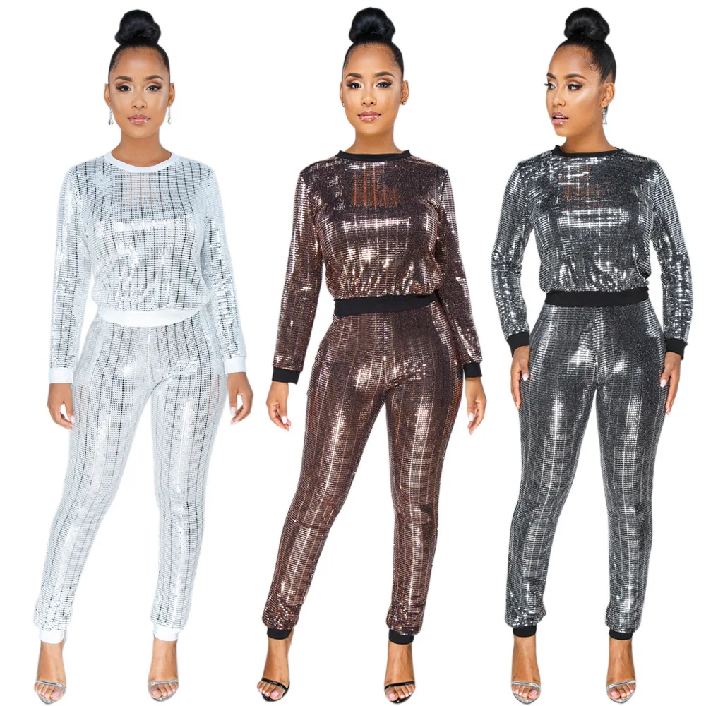 two piece sequins set