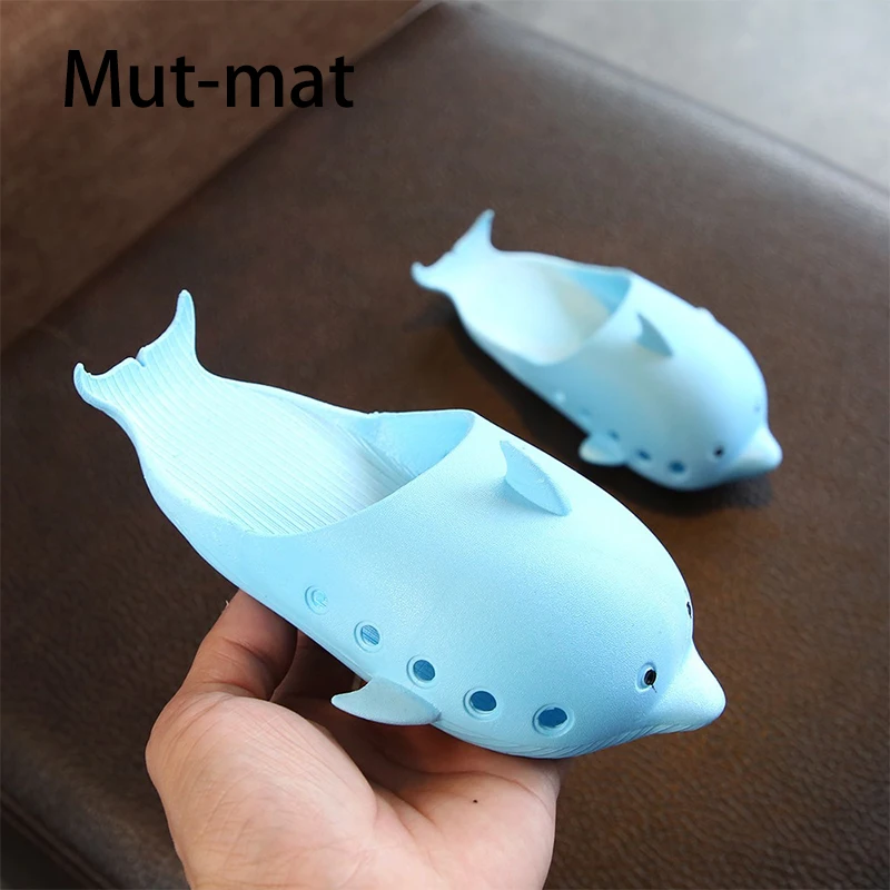 

2019 Summer 23-40 yards children's dolphins slippers baby non-slip soft bottom hole shoes boys and girls plastic sandals