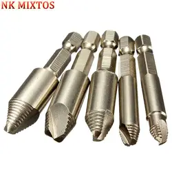 NK MIXTOS 5 шт. Винт Extractor Remover дрель инструмент Kit1/4 "шестигранным хвостовиком с случаях