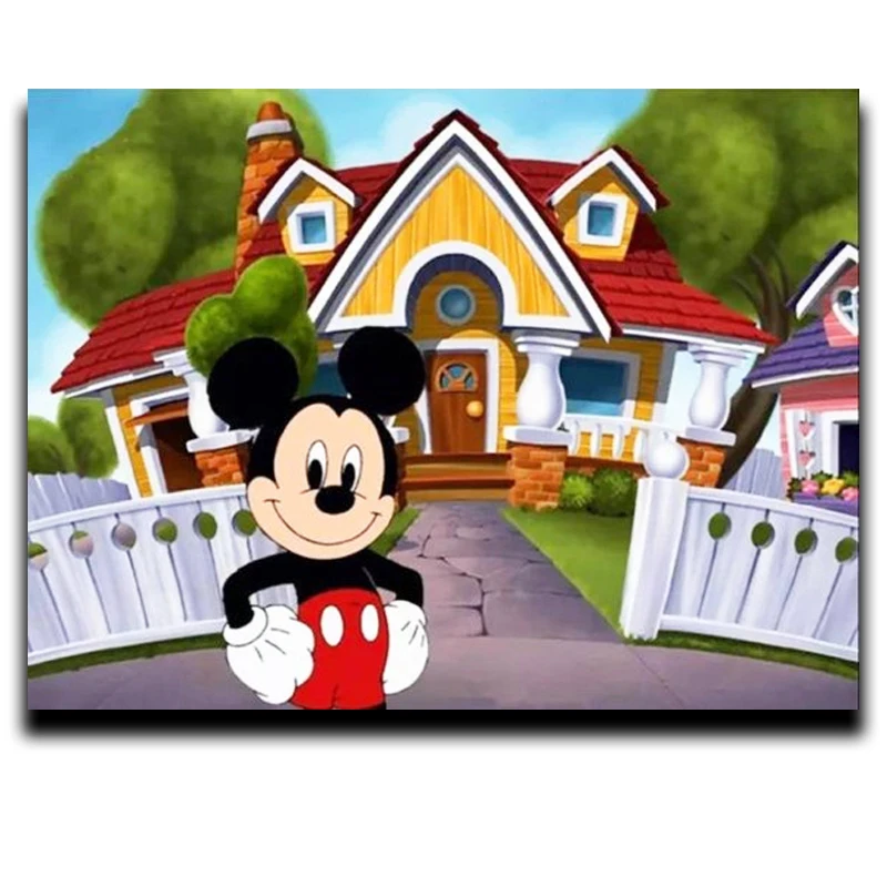 

Diy Diamond Painting Cross Stitch Diamond Square Embroidery Diamond Drill Full Of Mosaic Decoration Cartoon Mickey Mouse's home