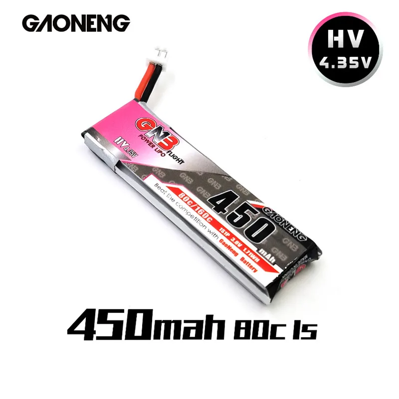 3 шт. Gaoneng 450mah 3,8 V 80C HV Lipo аккумулятор PH2.0 разъем для Eachine M80S TINY6 Tiny7 Beta75S для радиоуправляемого дрона Emax Tinyhawk Snapper7