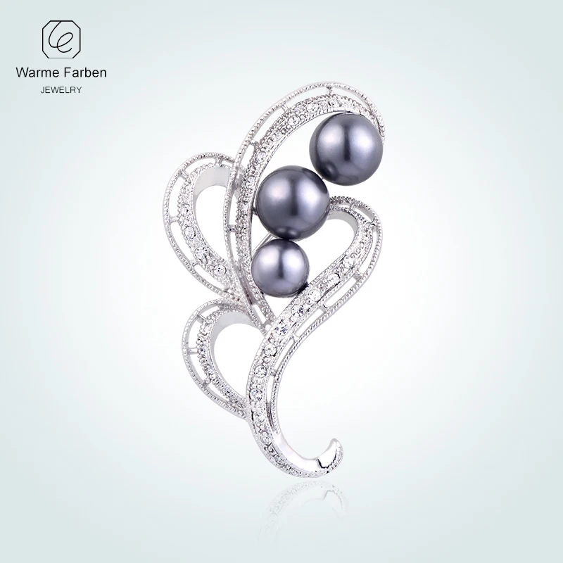 

WARME FARBEN 925 Sterling Sliver Zircon Pearl Flowers Shaped Brooch Suit Scarves Pins Brooches for Women Jewelry Gifts for Lady