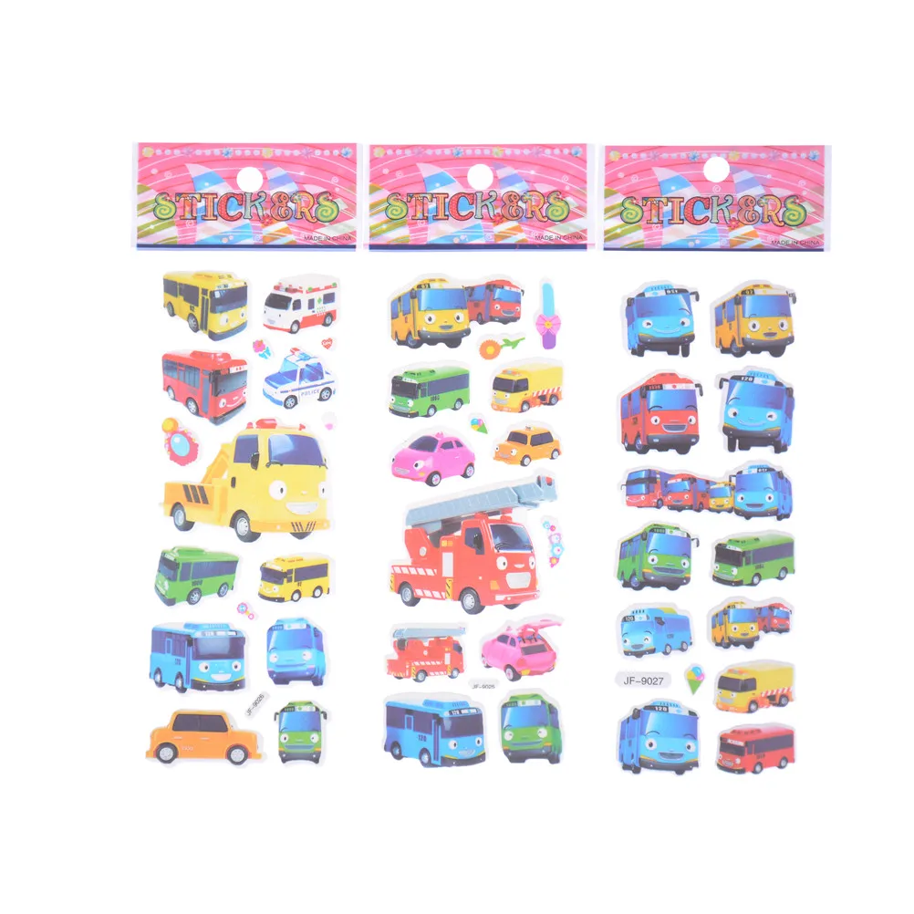 6 шт./компл. 3D Мультяшные наклейки Pegatinas Infantiles детские на ноутбук Tayo Little Bus Tag