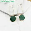 Hot Simple Green Circle Small Fresh Girl Earrings Female Character Good Quality Pendant Earrings ► Photo 2/3