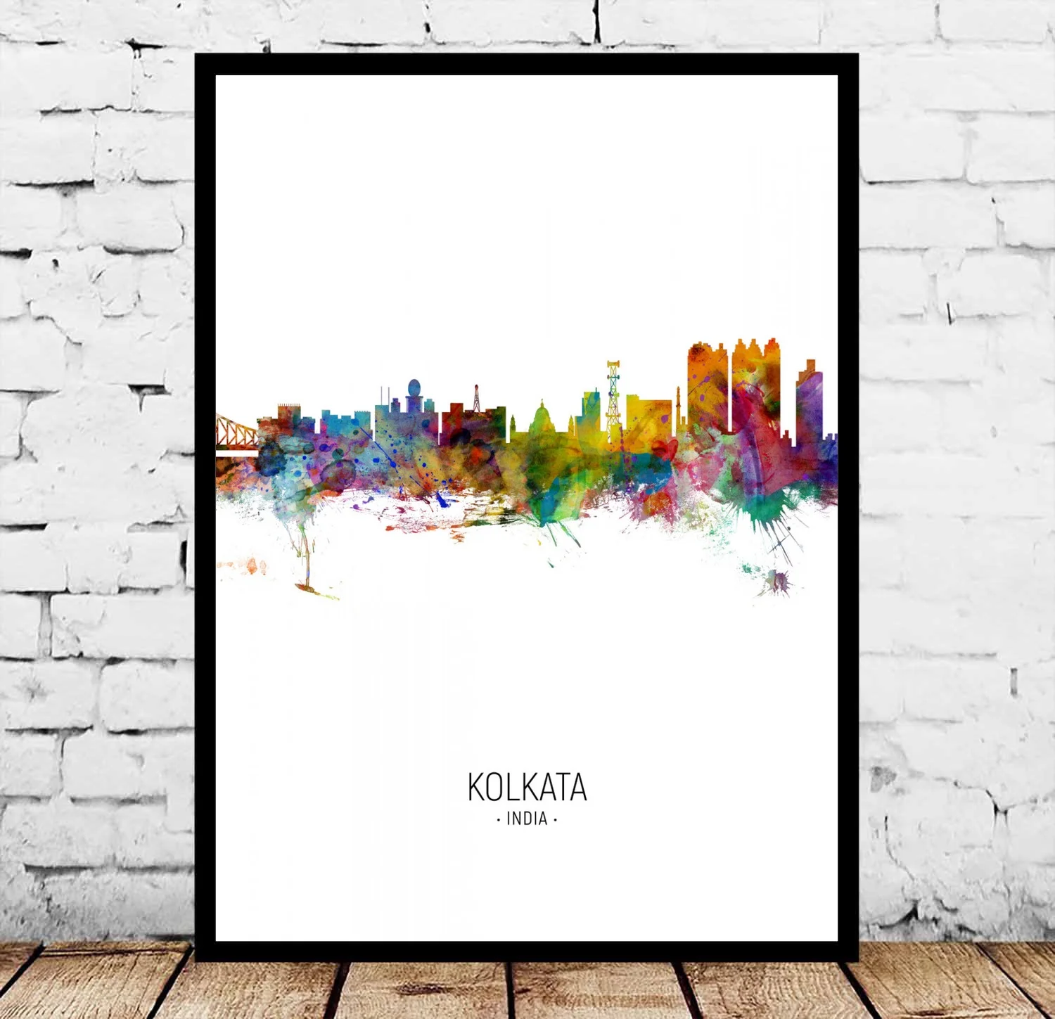 

Kolkata Mumbai New Delhi India City Watercolor Poster