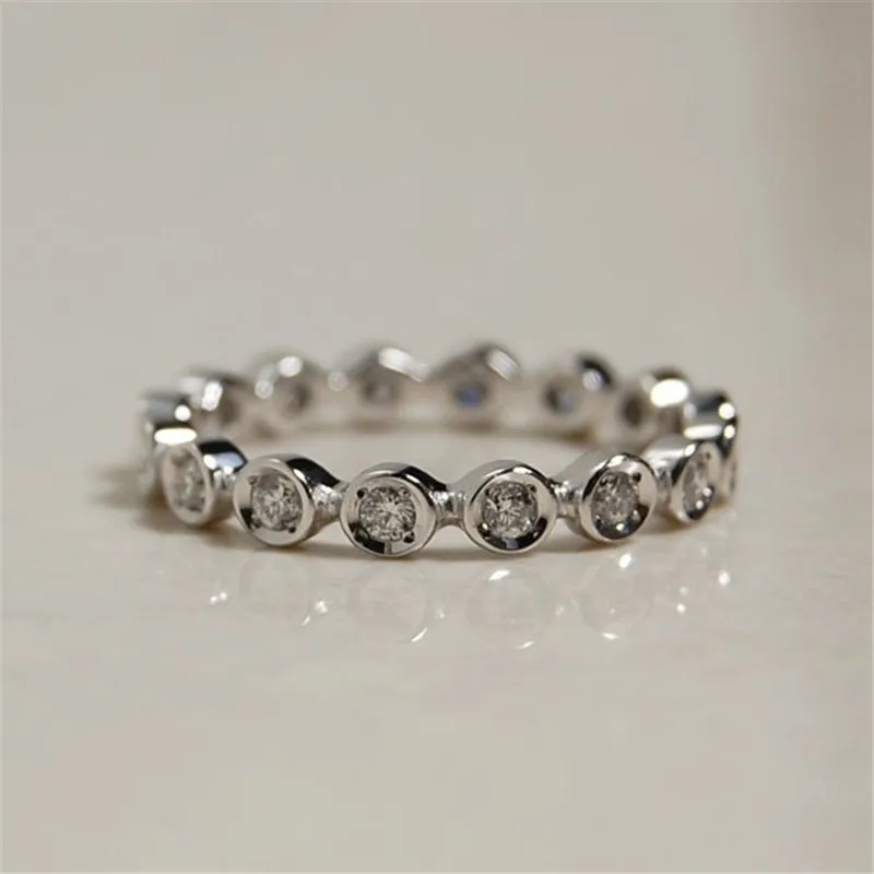 Choucong Вечность Обручальное кольцо Настоящее 925 пробы серебро AAAAA обручальные кольца с фианитами для женщин ювелирные изделия на палец