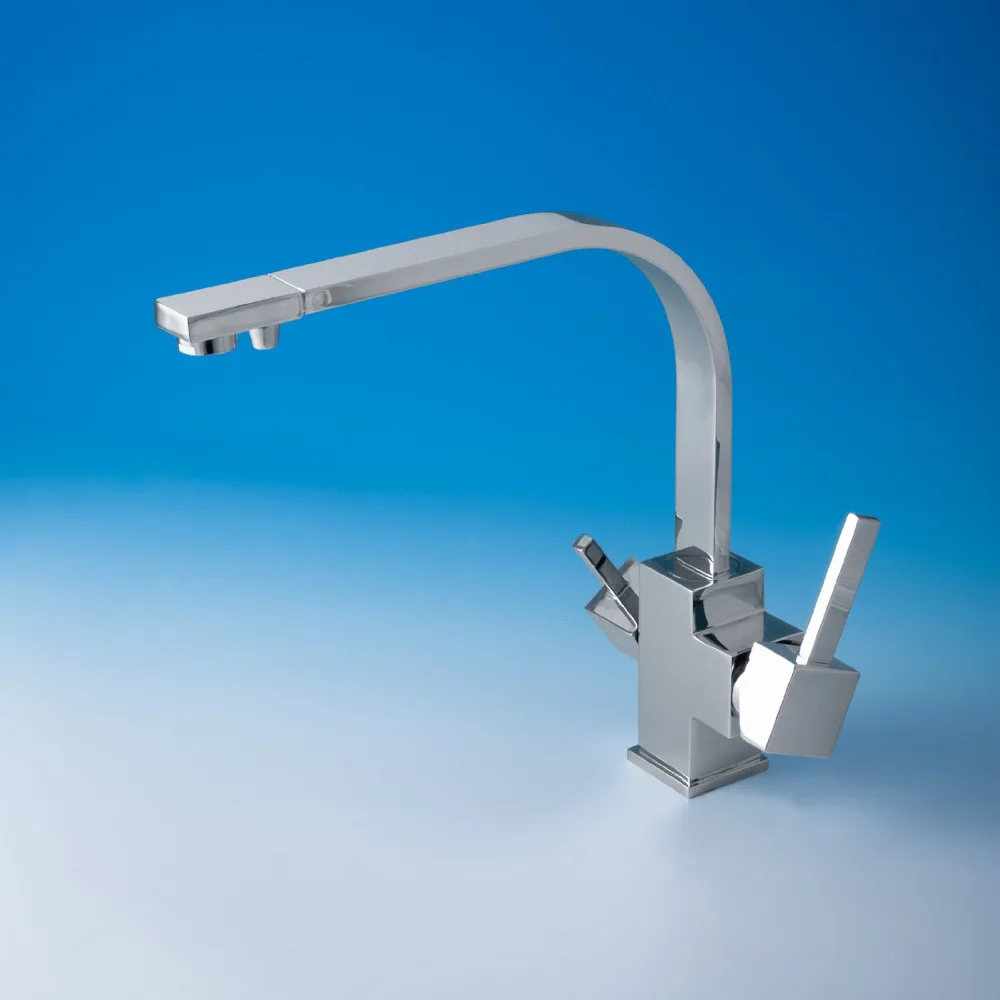 

Practical and Economic  Oil Rubbed and Painting White Kitchen Faucet Dual Handle Hot Cold Water Mixer Kitchen Faucet