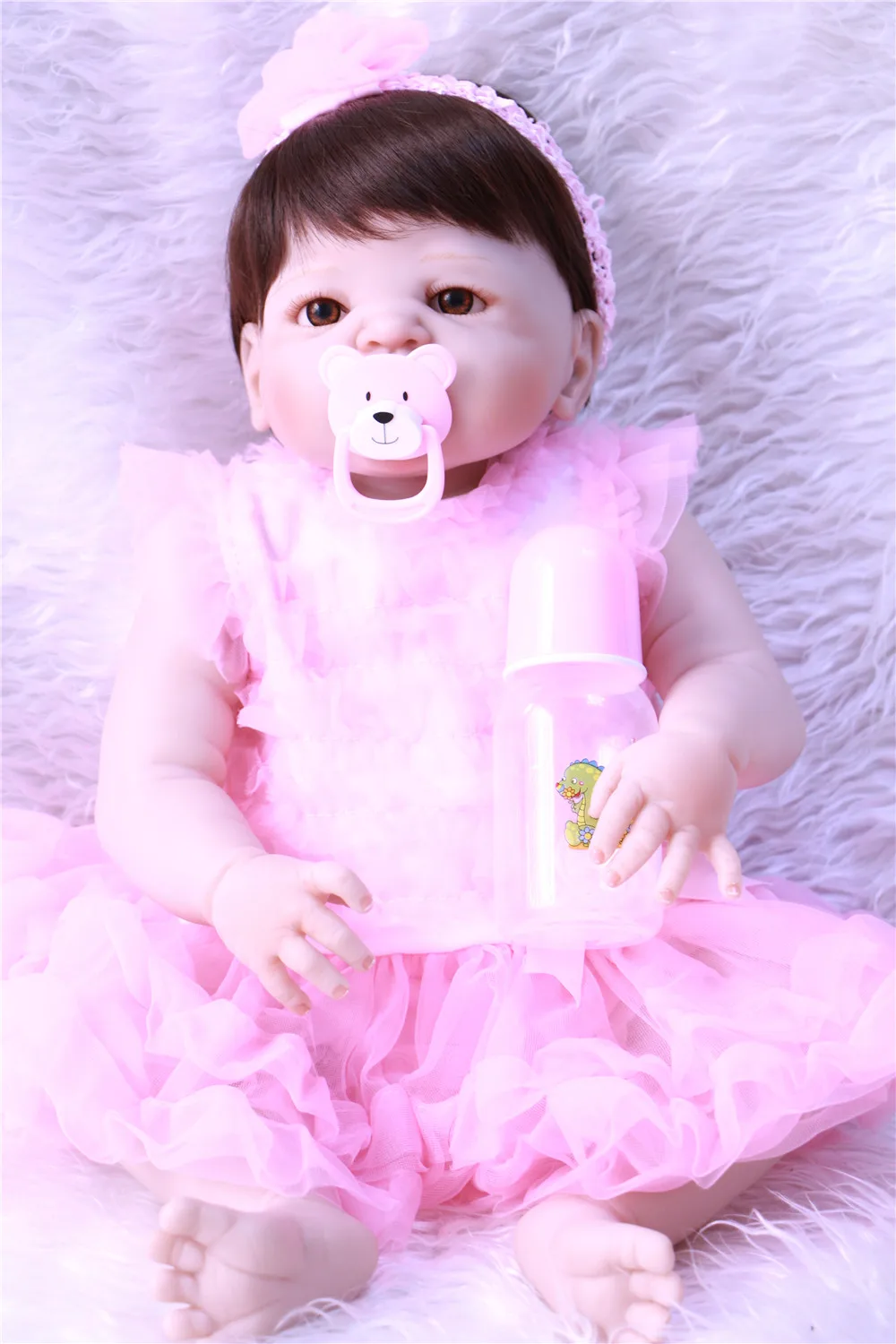 

22inch reborn babies full silicone realistic bebe dolls lifelike handmade play house kids birthday bathe girl bonecas toy