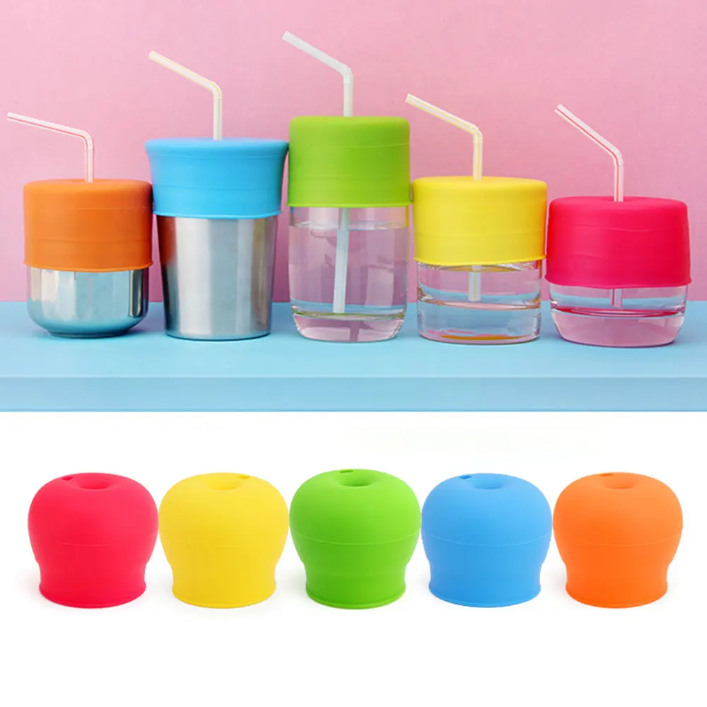 

Cup Lid Water Bottle Straw Lid Baby Leakproof Silica Gel Bottle Cap Anti-spilled Toddler Drinking Leaning Straw Cup Cover