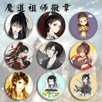 

New Mo Dao Zu Shi Figure Model Brooch Pins Broches Round Tinplate Badge Fans Gift Children Toy