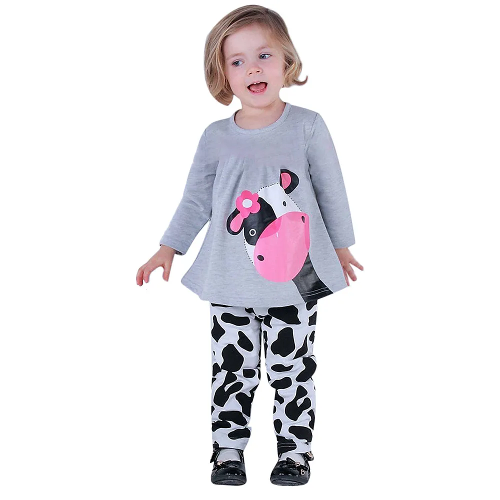 

Dropshipping Girls Clothing Autumn Long Sleeve T-shirt Tops Pant Outfits Kids Clothes Children Clothing Roupas Infantis Menina