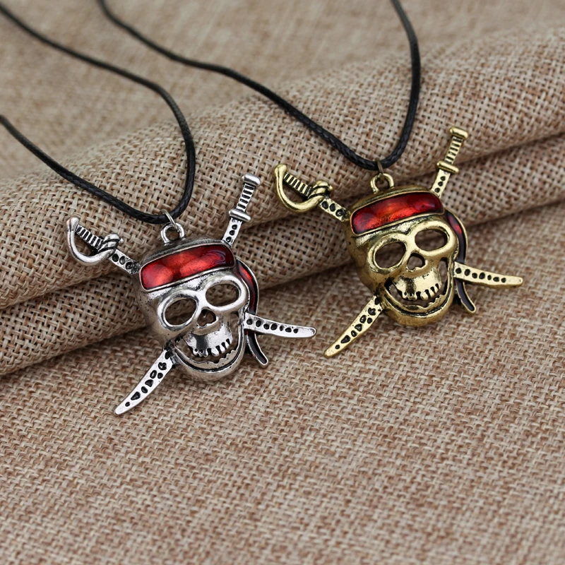 Fashion Jewelry Caribbean Pirates Necklace Captain Jack mask Skull Crossbones Men Cosplay Gift | Украшения и аксессуары