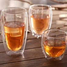 Двойная Стенка Insluated стеклянная чашка питьевой Чай Кофе Латте сок товары для дома, кухни 66CY