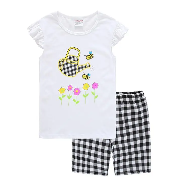 

Children Cartoon Pajamas Sets Girls Summer Pyjamas Kids Short Sleeve Nightwear Baby Girl Sleepwear Pajama Homewear Infantil QW80