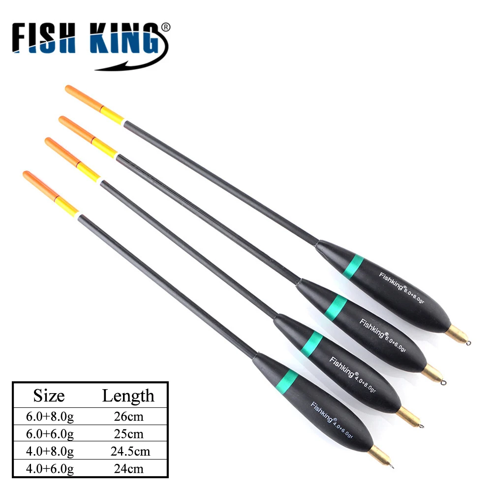 FISH KING 4 шт./упак. разных размеров рыболовный поплавок Barguzinsky Fir из пробки рыбалка