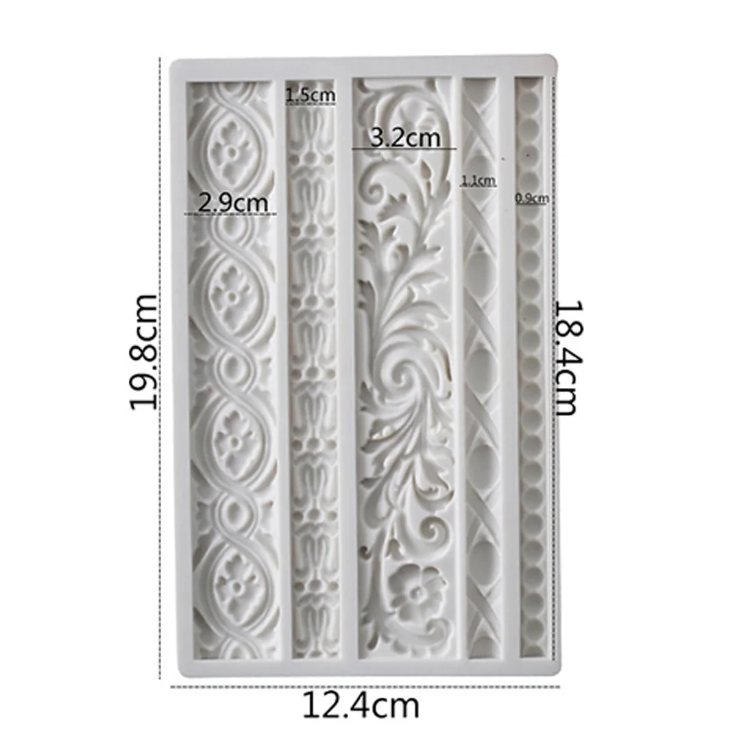 DIY Baroque Scroll Relief Cake Border Silicone Mold Frame Fondant Cake Decorating Tools Candy Chocolate Gumpaste Mould k054