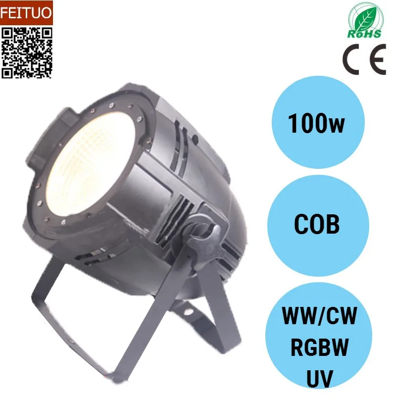 

10pcs/lot LED Par Light 100W Spotlight COB LED Par Can RGBW/WW/CW/UV DJ Equipment Lighting Stage Disco Party Lights