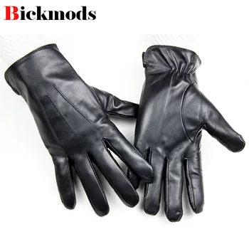 

new sheepskin leather gloves men's pinstripe repair style autumn and winter warm factory direct male gloves