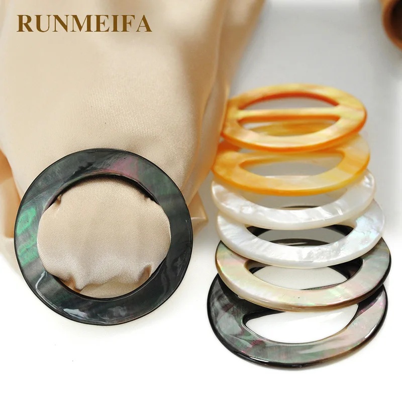

Fashion New Custom Shell Silk Scarf Buckle Broches Jewel Fastener High Quality Ring Elegant Wedding Shawls Clip Gift For Women