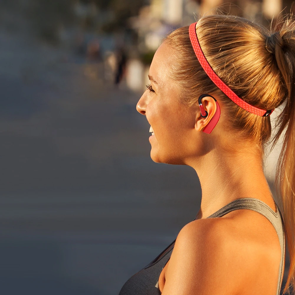 Powstro беспроводной Bluetooth 4,1 наушники ушной крючок костной проводимости Tws наушники Водонепроницаемая гарнитура Поддержка одной кнопки управления