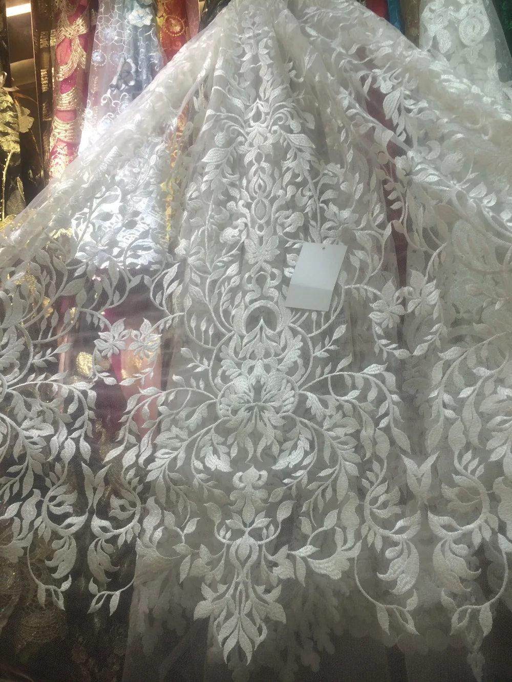 

White African Lace Fabric 2017 Women Fashion Beautiful High Quality net cloth Embroidery Mesh French Tulle Lace For Wedding