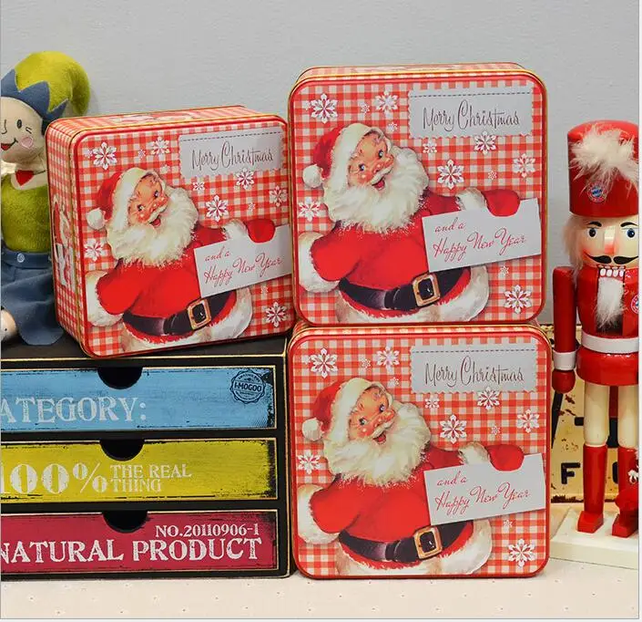 

3pcs/set Merry Christmas Metal Gift Case Christmas Style Tin Storage Box Metal Biscuit Container Candy Case Christmas Gift Box