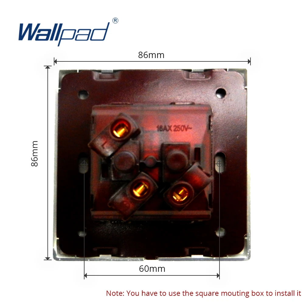 2-контактный ЕС розетка Schuko Wallpad люксовая настенная электрическая Мощность розетка зеркальный акриловый чехол-Панель EU Стандартный 16A AC 110~ 250V