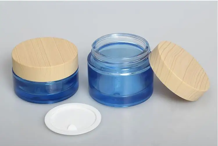 120ml Blue Glass Cosmetic Containers Bottle 30G Cream Jar 80ml Spray Bottle Emulsion Lotion Pump 20g 50g 30ml 40ml 60ml 100ml  (27)