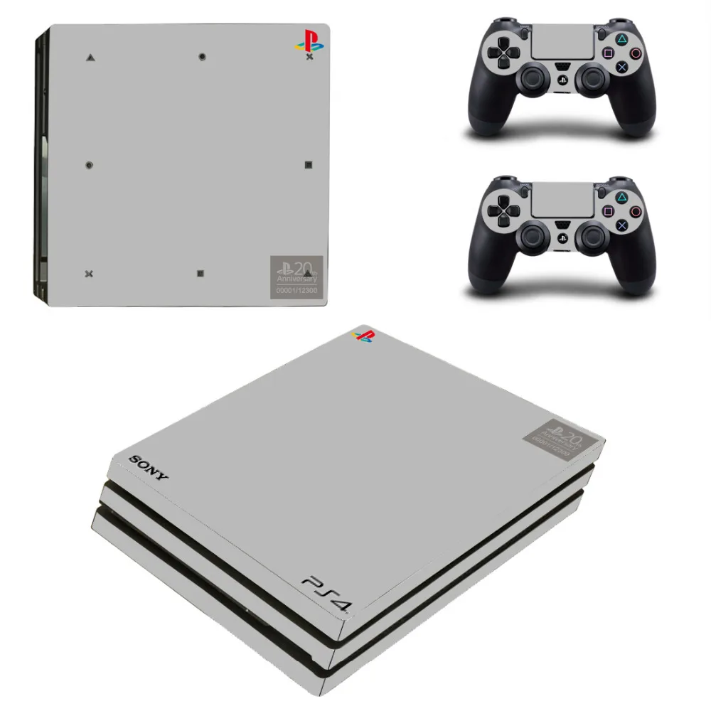 Чистый цвет, белый, черный, красный, синий, PS4 Pro, наклейка на кожу для консоли playstation 4 и 2 контроллера PS4 Pro, Виниловая наклейка на кожу
