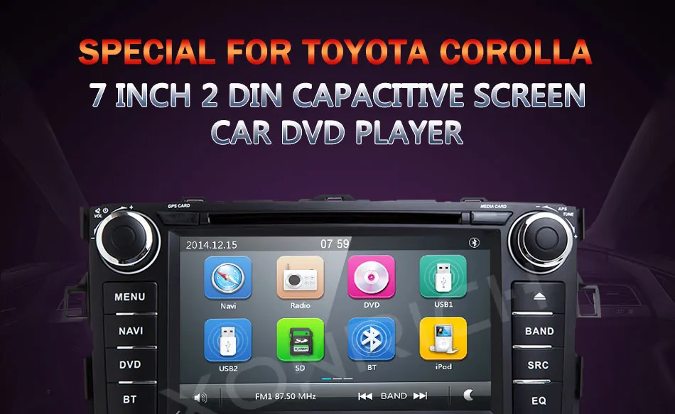 Авторадио 2 Din Автомобильный dvd-плеер для Toyota AURIS Toyota Corolla Altis 2012 2013 магнитофон Мультимедиа gps Стерео навигация