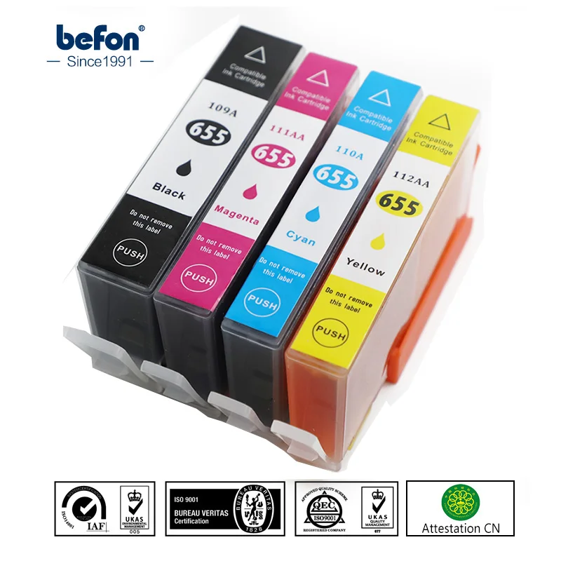 Сменный картридж 655 для HP совместимый c Befon чернильный принтеров HP655 deskjet 3525 5525 4615