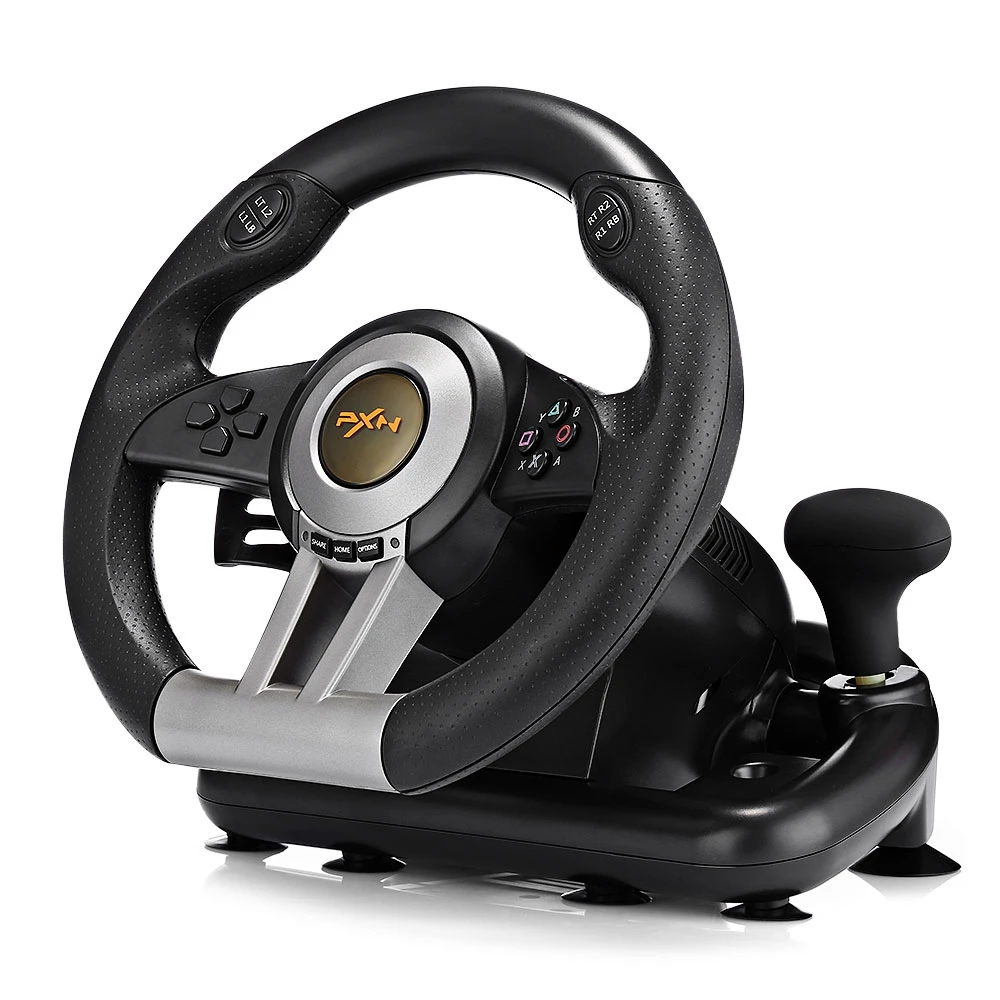  PXN V3II Racing Game Pad 180 Degree Steering Wheel Vibration Joysticks With Foldable Pedal For PC P