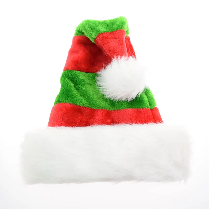 Рождественские шапки высокого качества в красно-зеленую полоску, рождественские шапки для взрослых и детей, Рождественский Декор, новогодние подарки, набор для домашней вечеринки