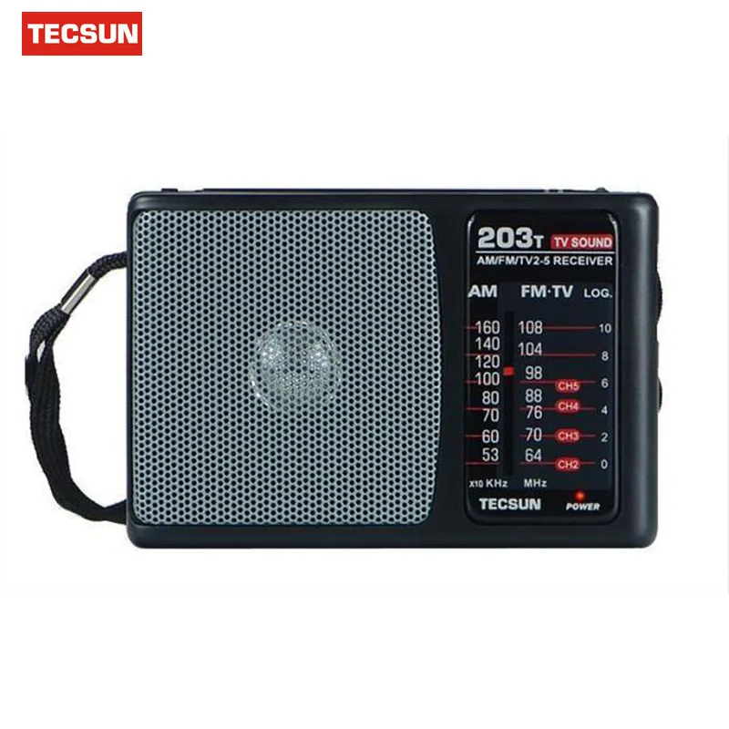 TECSUN R-203T FM/MW/tv звук радио приемник портативный мини карманный высокая чувствительность FM радио Bulit в динамик розничная и