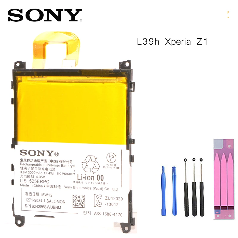 Original Replacement  Battery For SONY L39h Xperia Z1 Honami SO-01F C6902 C6903 LIS1525ERPC Genuine Phone Battery 3000mAh