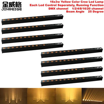 

Free Shipping 8pcs/lot 16x3w Yellow Color Cree LED Wall Washer Stage Lighting LED Flood Light Running Function