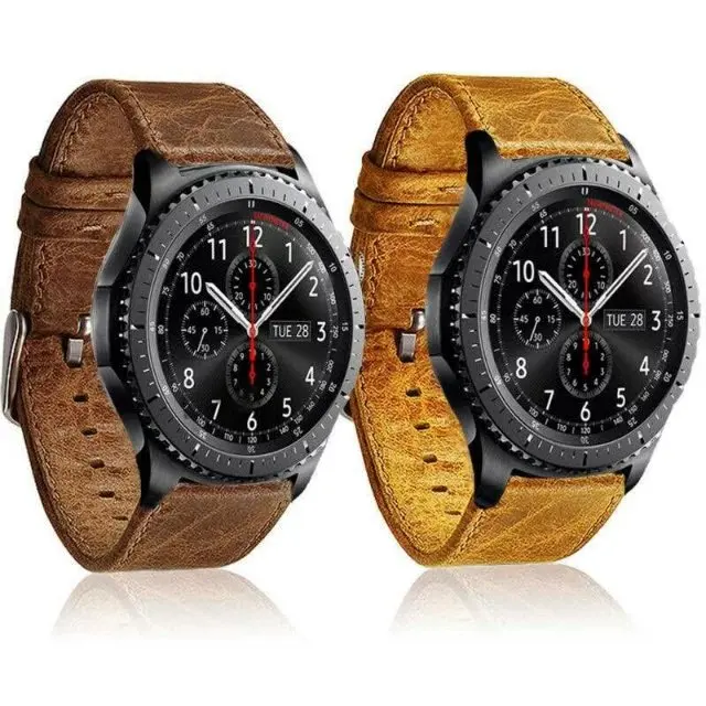 Crazy,cheval Grain Véritable bracelet en cuir bracelet Bracelet pour Samsung Gear S3 Frontière/