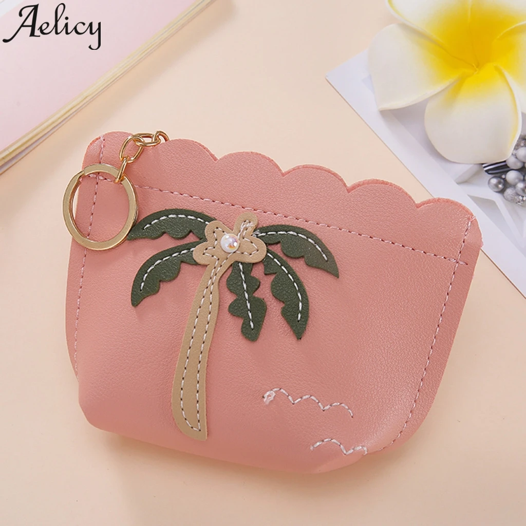 Aelicy, модный Женский мини-кошелек на молнии с милым кокосовым деревом, держатели для кошельков, маленький кошелек, кредитный держатель для карт, сумочка