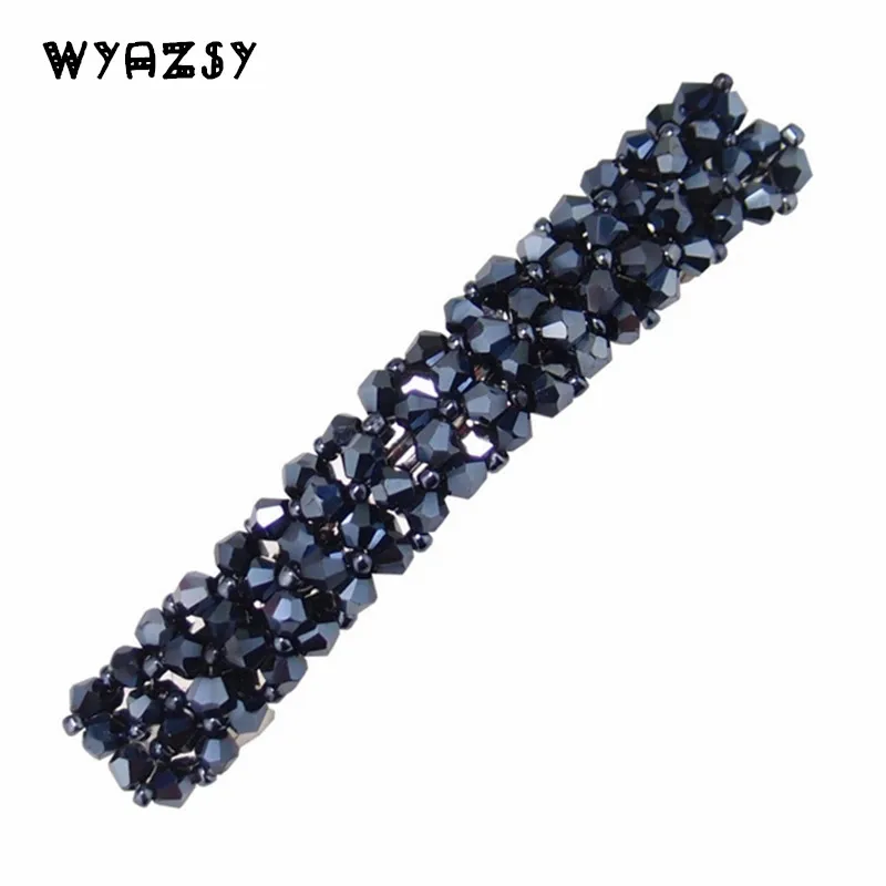

High Quality HairPins Ornaments Fashion Rhinestone Headwear Accessories Four Rows Crystal Hair Clip For Women Jewelry Wholesale