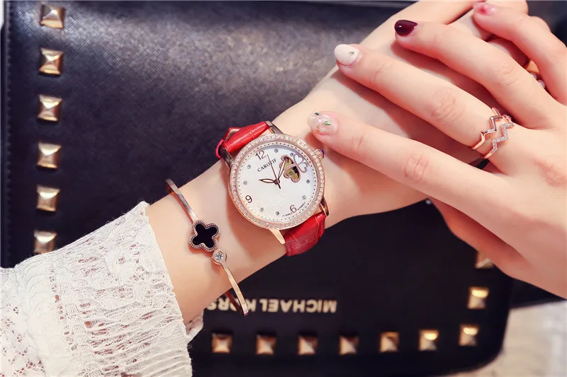 High Quality Butterfly Face Auto Mechanical Women Watch Diamond Full Steel Watch Women reloj Luxury Sapphire Lady Watch montre