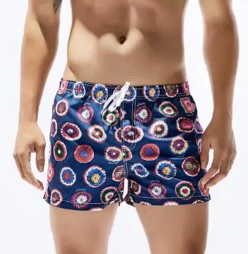 Новые SEOBEAN мужские шорты с принтом и в полоску, быстросохнущие шорты, модные сексуальные пляжные шорты S/M/L/XL - Цвет: D
