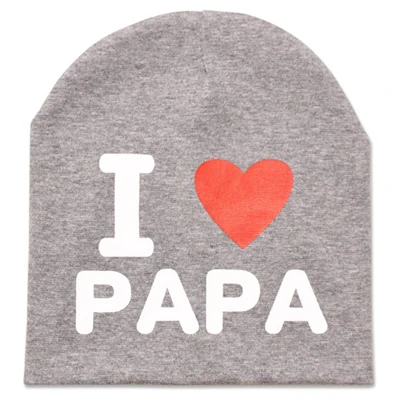 Новые модные шапки с надписью «I Love Mama Papa» для новорожденных - Цвет: NO.4 Baby Hat