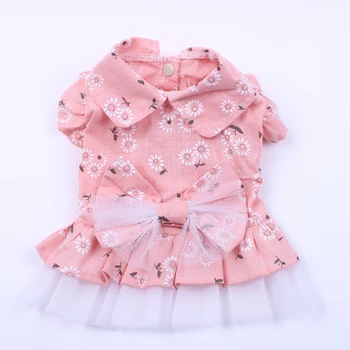 

Floral Lace Dog Cat Dress Shirt Pet Puppy Fluffy Skirt Spring/Summer Clothes Apparel 4 sizes
