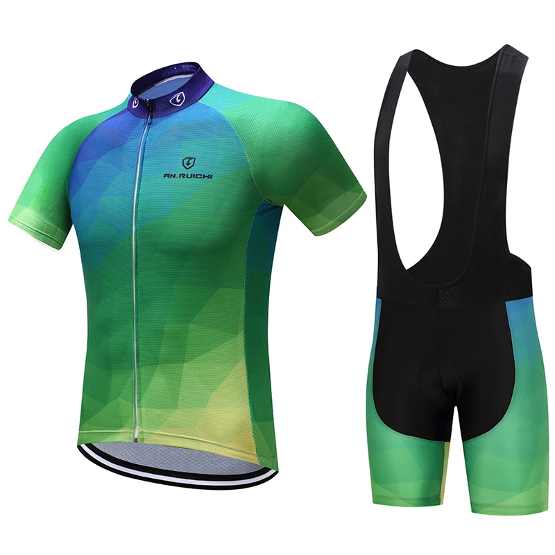 

Summer Unisex Quick Dry Cycling Sets Anti-sweat Green Clothing 3D Padding Cushion Sport Jerseys Customized/Wholesale Service
